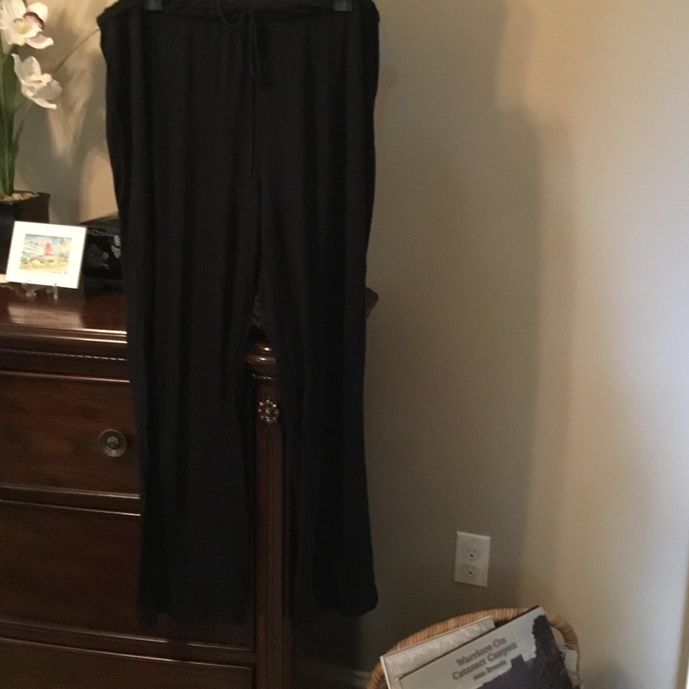 Old Navy-Black Wide-Leg Cotton Drawstring Loungewear Pants